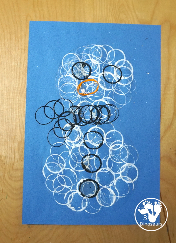 Paper Roll Snowman - a fun snowman made by painting with paper rolls. A simple winter craft that kids of different ages can do. It is simple to set up and do.