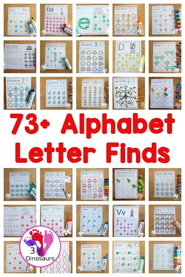 ABC Letter Finds Printables Activities & Printables on 3Dinosaurs.com