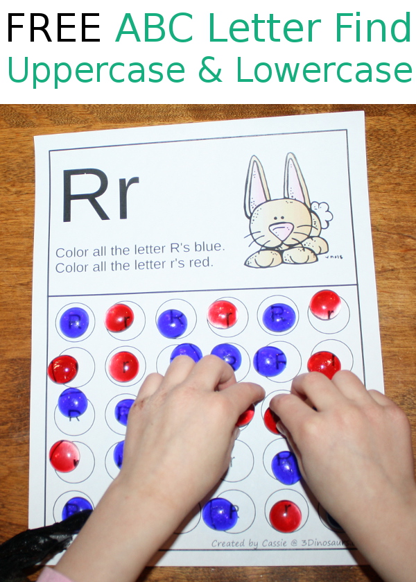 Free ABC Letter Find Uppercase & Lowercase Printable - 3Dinosaurs.com