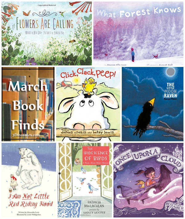 March 2015 Book Finds: flowers, 4 seasons, fairy tales, bullies, artists, gifts for mom, worms, farm  - 3Dinosaurs.com