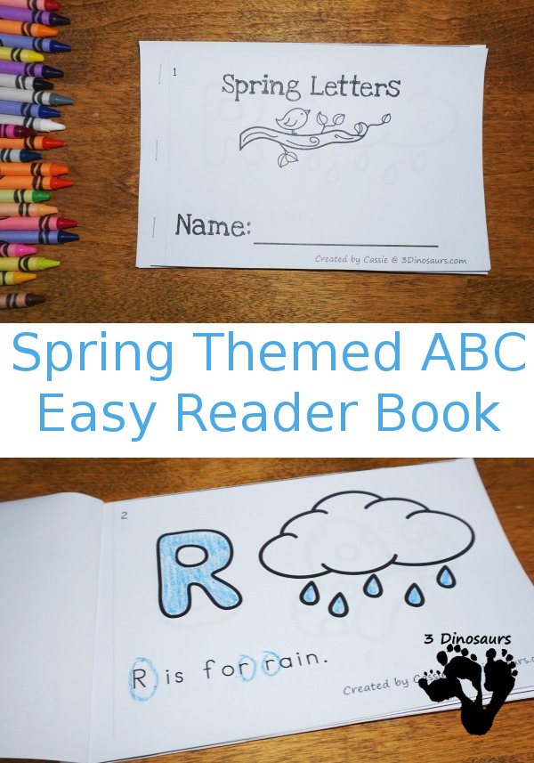 Spring Themed ABC Easy Reader Book | 3 Dinosaurs