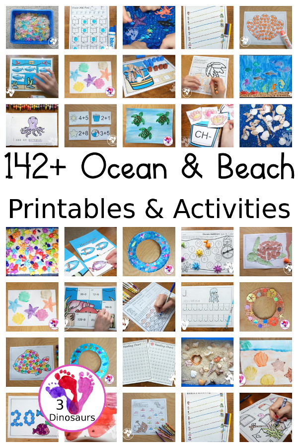 Ocean & Beaches Activities & Printables on 3Dinosaurs.com