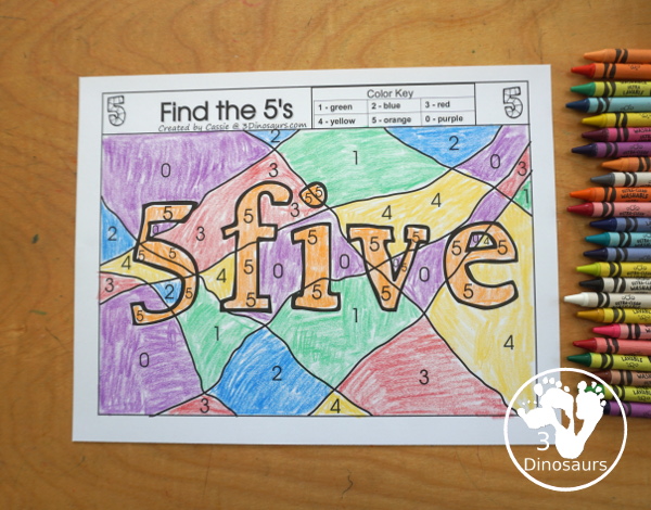 Free Romping and Roaring Number 5 Knight Theme Pack with number 5 worksheets, number 5 puzzles, number 5 handwriting, number 5 dot marker worksheets and more for PreK and kindergarten age kids with a castle and knight theme.  - 3Dinosaurs.com