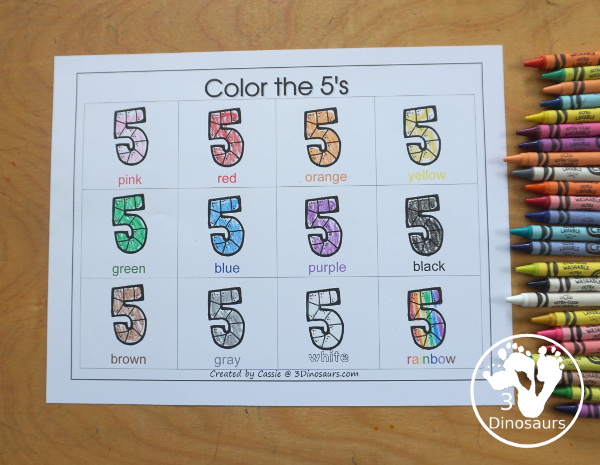 Free Romping and Roaring Number 5 Knight Theme Pack with number 5 worksheets, number 5 puzzles, number 5 handwriting, number 5 dot marker worksheets and more for PreK and kindergarten age kids with a castle and knight theme.  - 3Dinosaurs.com