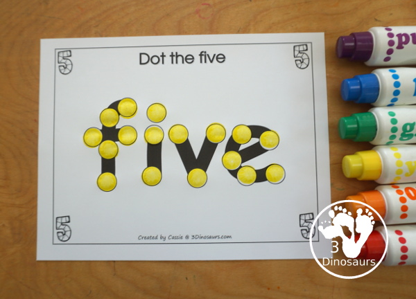 Free Romping and Roaring Number 5 Knight Theme Pack with number 5 worksheets, number 5 puzzles, number 5 handwriting, number 5 dot marker worksheets and more for PreK and kindergarten age kids with a castle and knight theme.  - 3Dinosaurs.com