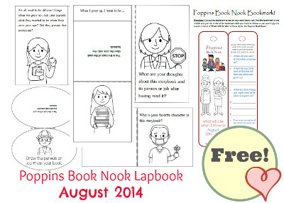 Poppins Book Nook Lapbook August 2014 Pack - 3Dinosaurs.com