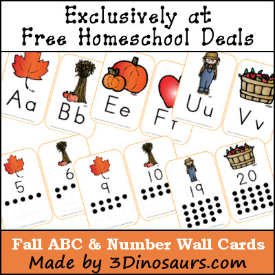 Free Fall ABC & Number Wall Cards