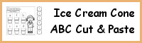 Ice Cream Cone ABC Cut & Paste Matching