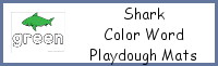 Shark Color Word Playdough Mat