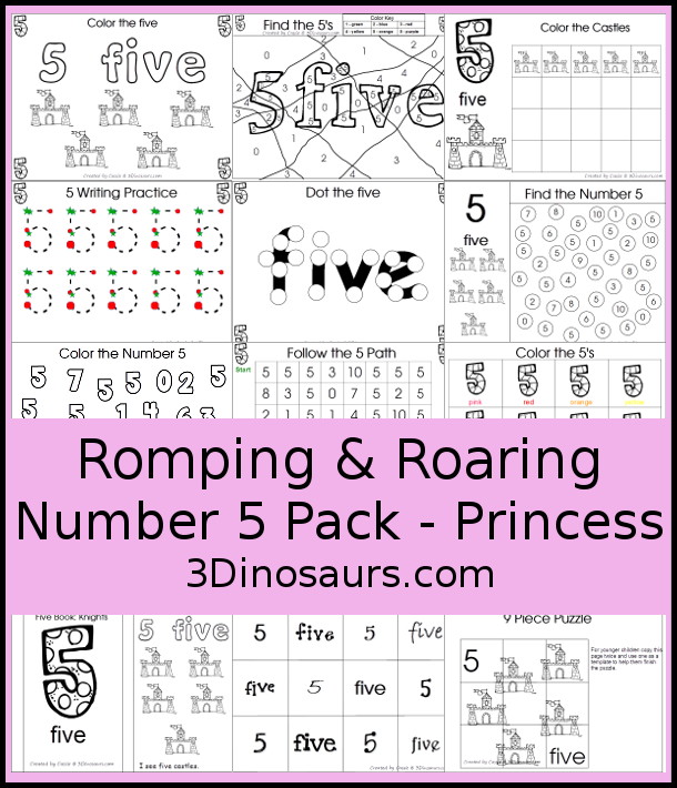 Romping & Roaring Number 5 Princess Theme Pack