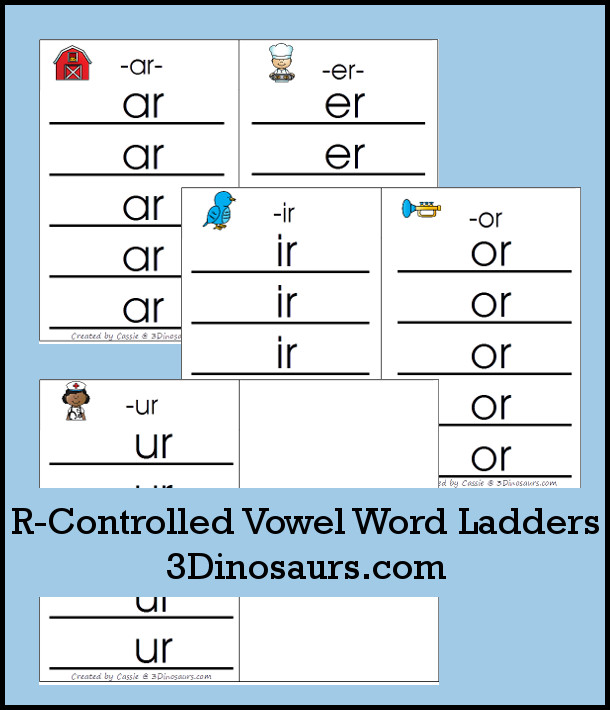 Free R-Controlled Vowel Ladders - 3Dinosaurs.com