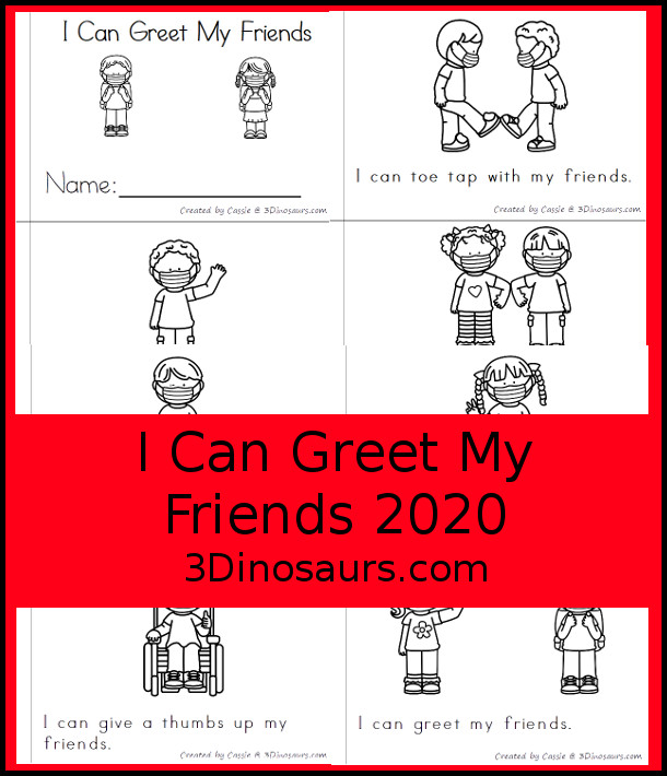 I Can Greet My Friends Easy Reader Book | 3 Dinosaurs
