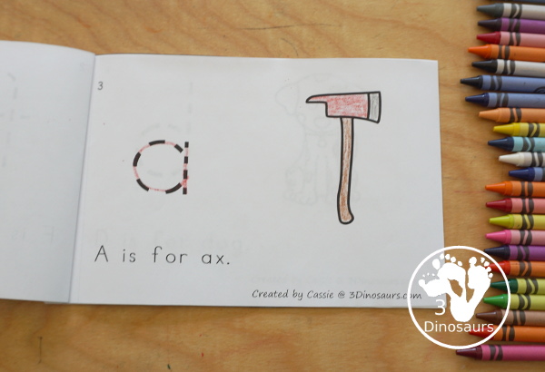 Free Firefighter ABC Easy Reader Book - with tracing lowercase letters and 7 firefighter themes in the book for kids to use in kindergarten and prek - 3Dinosaurs.com
