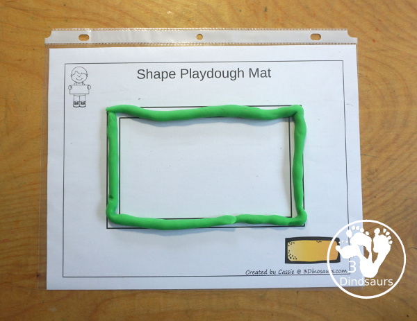 Free Romping & Roaring Rectangle Pack - a free 10 page shape pack for kids to use to learn their shape with tracing, coloring, dot markers and more. - 3Dinosaurs.com