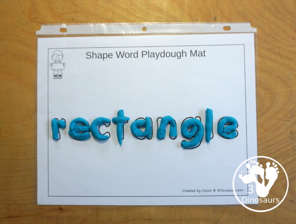 Free Romping & Roaring Rectangle Pack - a free 10 page shape pack for kids to use to learn their shape with tracing, coloring, dot markers and more. - 3Dinosaurs.com