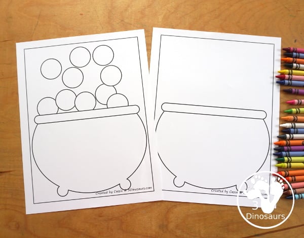 Free Cauldron Fine Motor Mat Printables - a fun Halloween Fine Motor mats with a dot marker cauldron, a tracing cauldron, and cauldron templates. A fun way to work on fine motor for Halloween. 3Dinosaurs.com