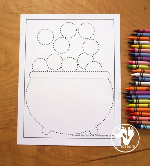 Free Cauldron Fine Motor Mat Printables - a fun Halloween Fine Motor mat: tracing cauldron. A fun way to work on fine motor for Halloween. 3Dinosaurs.com