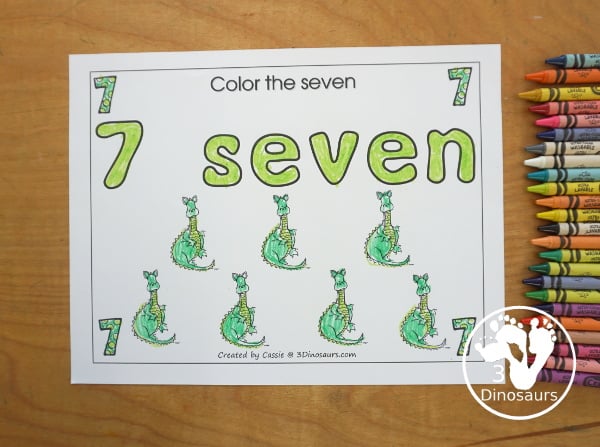 Free Number 7 Dragon theme for kids. - 3Dinosaurs.com