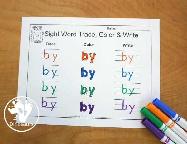Free Romping & Roaring First Grade Sight Words: As, Ask, By, Could - you have 6 pages for each sight word that work on learning the sight word in different ways with reading, writing, and finding. 3Dinosaurs.com