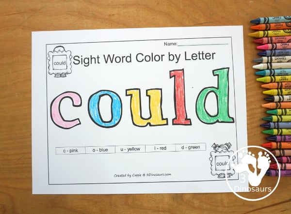 Free Romping & Roaring First Grade Sight Words: As, Ask, By, Could - you have 6 pages for each sight word that work on learning the sight word in different ways with reading, writing, and finding. 3Dinosaurs.com