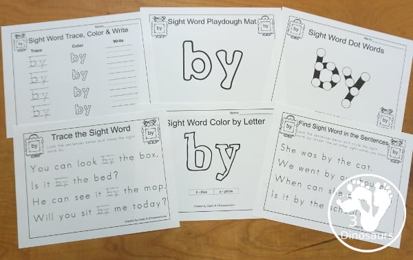 Free Romping & Roaring First Grade Sight Words: As, Ask, By, Could - you have 6 pages for each sight word that work on learning the sight word in different ways with reading, writing, and finding. 3Dinosaurs.com