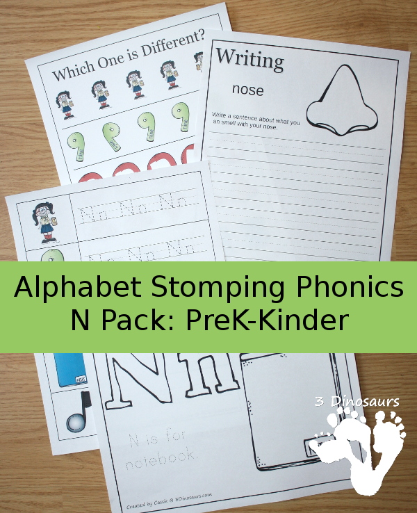 FREE Alphabet Stomping Phonics N PreK-Kinder Pack - 3Dinosaurs.com