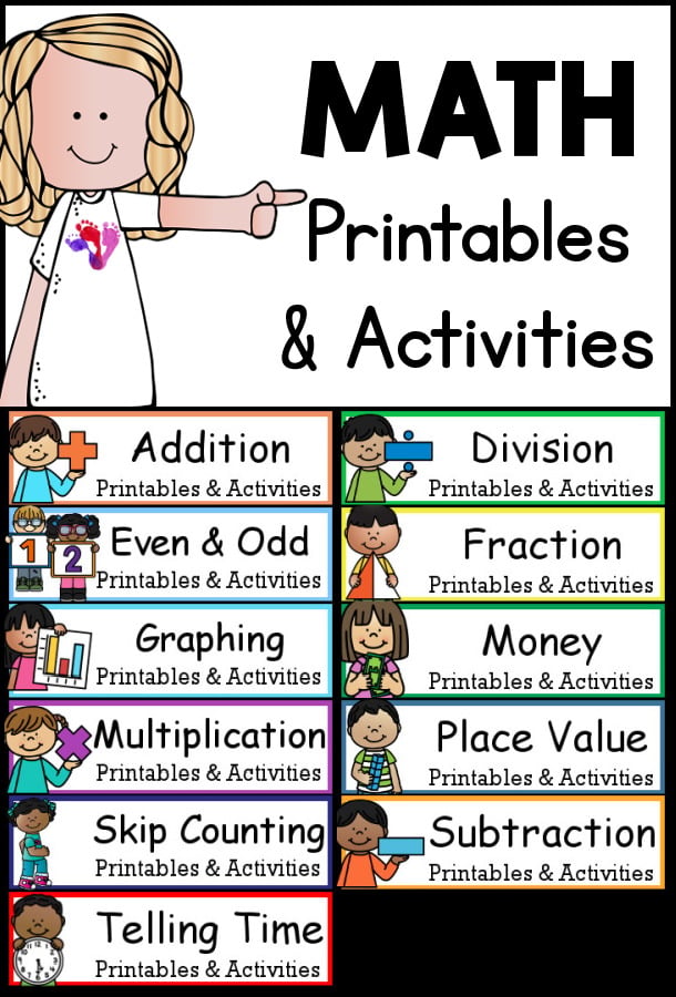 Math Printables & Activities - a quick selection of all math printables on 3 Dinosaurs - 3Dinosaurs.com