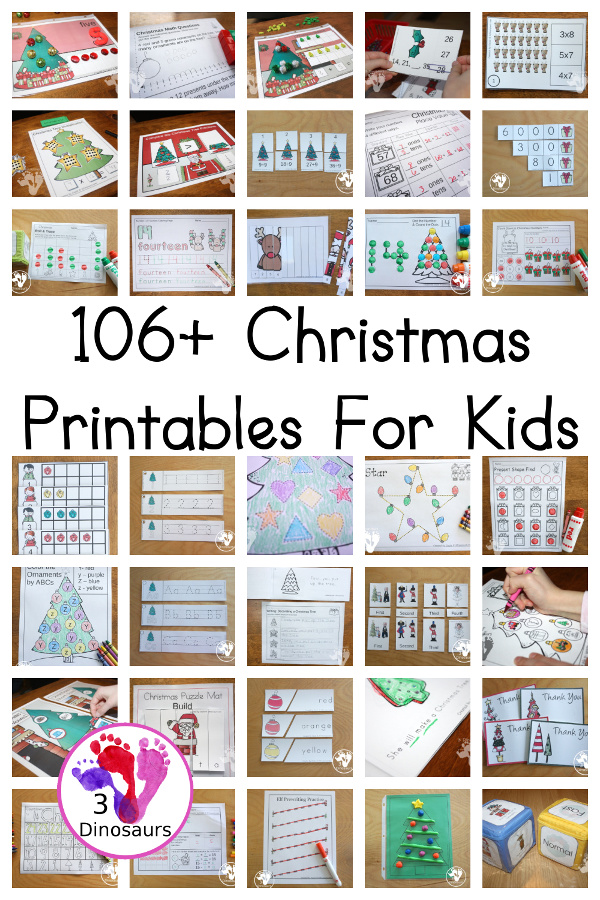 Christmas Printables - 3Dinosaurs.com