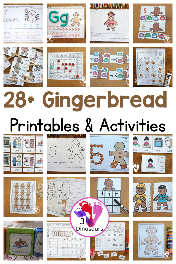 Gingerbread Man Activities & Printables - 3Dinosaurs.com