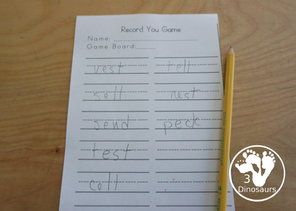 Free CVCC Word Printable Games – 4 Fun Games | 3 Dinosaurs