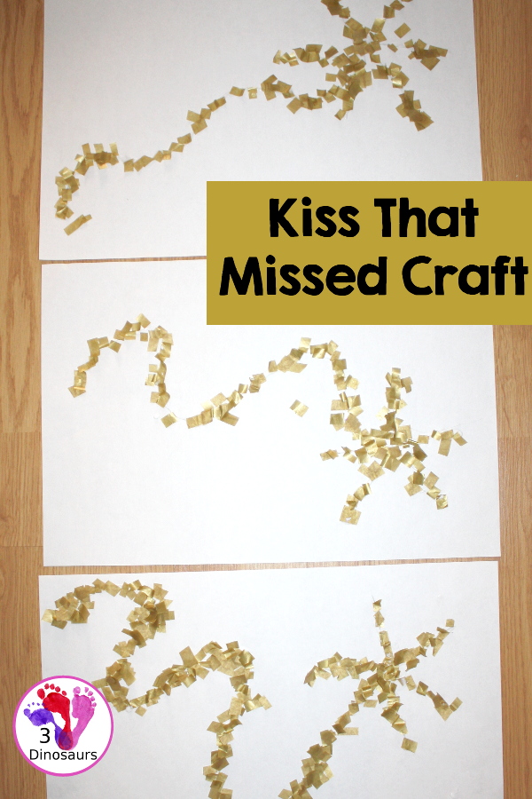 The Kiss That Missed - fun tissue paper craft for kids to go with the book The Kiss That Missed. A fun way to make our own kiss that missed craft. 3Dinosaurs.com