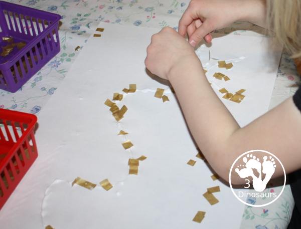 The Kiss That Missed - fun tissue paper craft for kids to go with the book The Kiss That Missed. A fun way to make our own kiss that missed craft. 3Dinosaurs.com