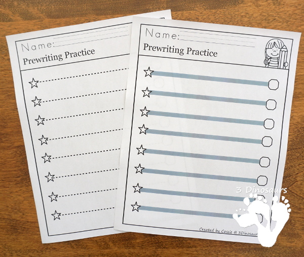 Fine Motor Prewriting Printable Set - easy pages ready for teachers to use no-prep pages, easy reader books, tons of new tracing pages and options for kids. It has 174 pages of pritnables $ - 3Dinosaurs.com