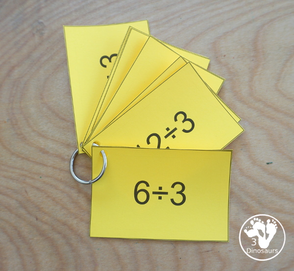 Free Printable Division Flashcards 3 Dinosaurs
