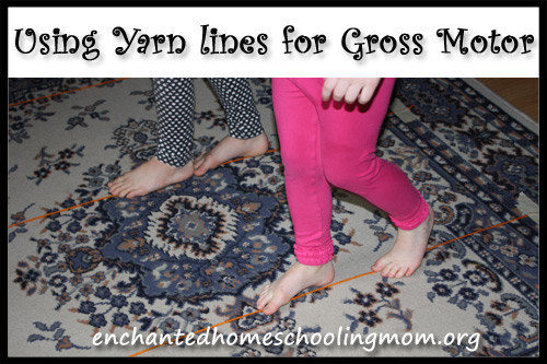 Tape, Yarn and Chalk Lines for Gross Motor