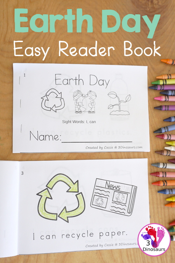 Free Earth Day Easy Reader Book | 3 Dinosaurs
