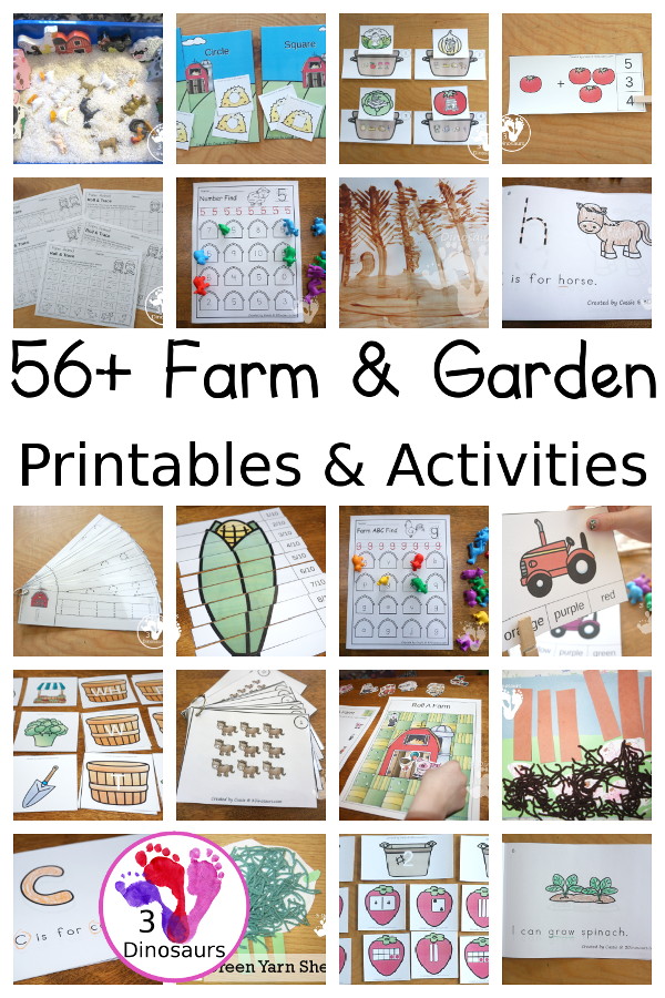 Farm & Garden Activities & Printables on 3Dinosaurs.com