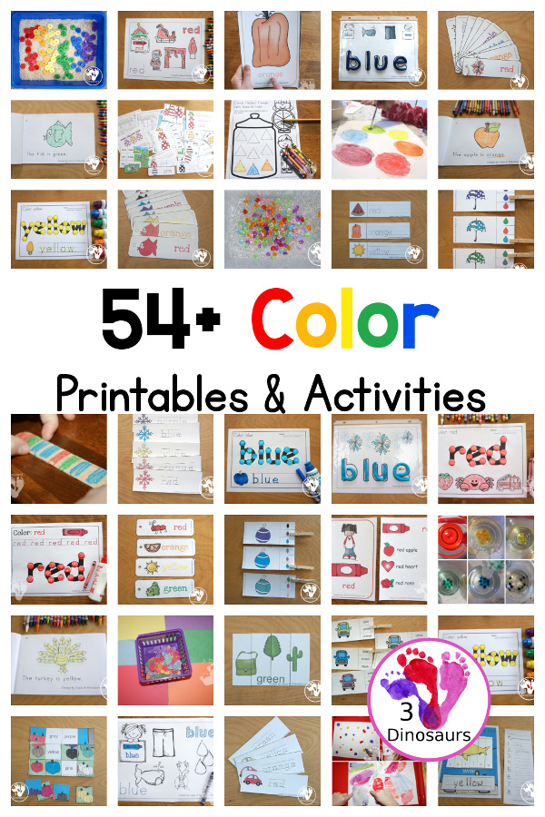 Color Printables & Activities - 3Dinosaurs.com