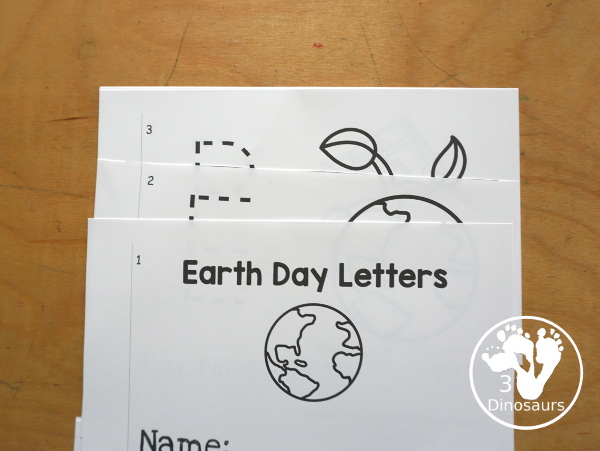 Free Earth Day ABC Easy Reader Book Printable - how to make the Earth Day Easy Reader Book - alternate the pages - 3Dinosaurs.com