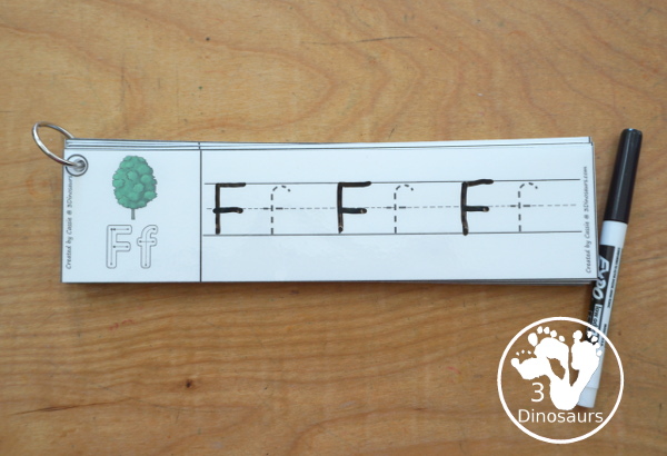 Free Tree ABC Tracing Strips - with uppercase and lowercase together. You have fun kids with a Tree Themes plus you can see an example of how to trace the letters. Great for Arbor Day and Earth Day - 3Dinosaurs.com
