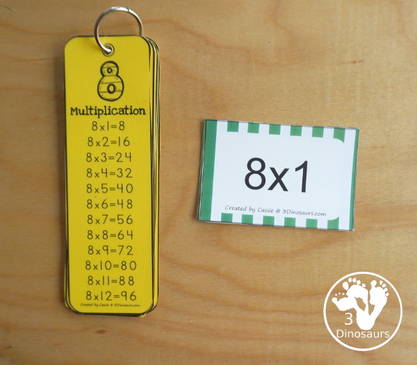 Free Printable Multiplication Flashcards 3 Dinosaurs
