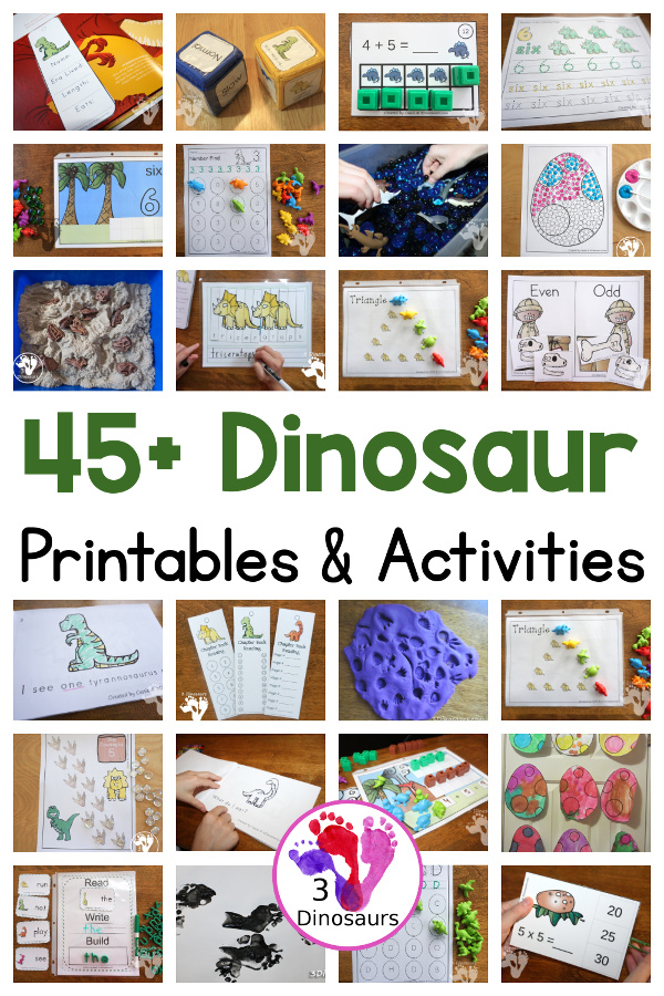 45+ Dinosaur Printables & Activities - a fun collection of dinosaur activities and printables for a mix of ages to do. - 3Dinosaurs.com
