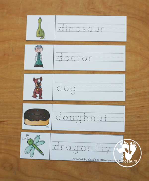 Free Alphabet Stomping Phonics D PreK-Kinder Pack - a fun letter pack with cards, puzzles, pictures, matching, color and all working on the Letter D. An easy, fun learning pack for the Letter D. - 3Dinosaurs.com