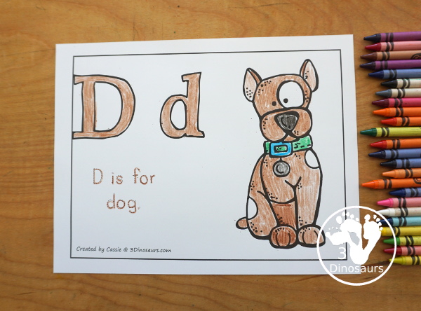 Free Alphabet Stomping Phonics D PreK-Kinder Pack - a fun letter pack with cards, puzzles, pictures, matching, color and all working on the Letter D. An easy, fun learning pack for the Letter D. - 3Dinosaurs.com