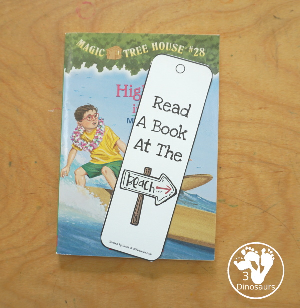 Free Summer Themed Bookmarks - 12 different bookmarks to pick from, all with fun summer themes and phrases for kids who need bookmarks or a fun place holder in a book.. 3Dinosaurs.com