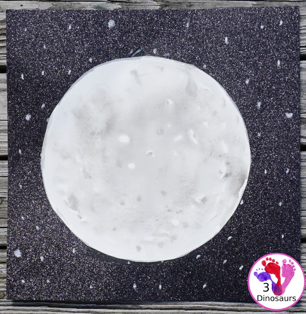 Process Art: Watercolor Moon - a fun art project for a moon theme - 3Dinosaurs.com