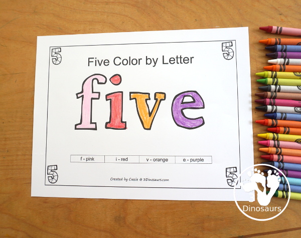 Romping & Roaring Number 5 Princess Theme Pack - with number 5 worksheets, number 5 puzzles, number 5 handwriting, number 5 dot marker worksheets and more for PreK and kindergarten age kids with a castle and princess theme. - 3Dinosaurs.com