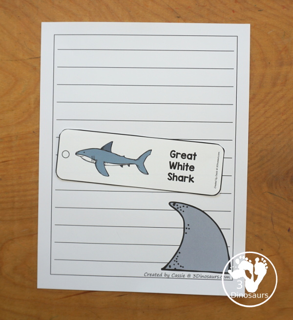 Free Shark Name Bookmark Printables - are fun shark bookmarks you can use with kids. You have 12 different sharks with fun shark themes. Great for any Shark theme or Shark Week - 3Dinosaurs.com