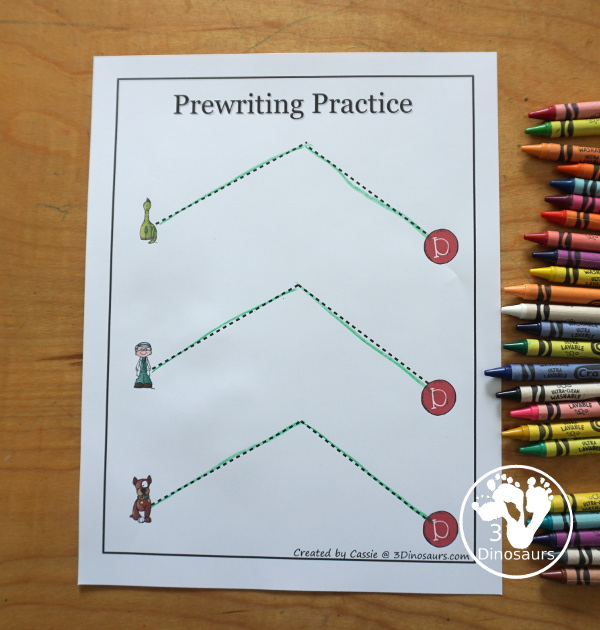 Free Alphabet Stomping Phonics D Tot-Preschool Pack - a fun letter pack with Prewriting, which is different, matching and puzzles all working on the Letter D. An easy, fun learning pack for the Letter D. - 3Dinosaurs.com. - 3Dinosaurs.com
