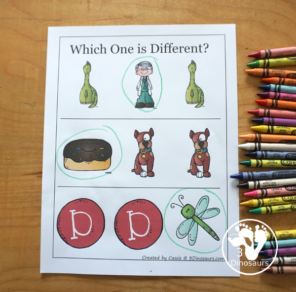 Free Alphabet Stomping Phonics D Tot-Preschool Pack - a fun letter pack with Prewriting, which is different, matching and puzzles all working on the Letter D. An easy, fun learning pack for the Letter D. - 3Dinosaurs.com. - 3Dinosaurs.com